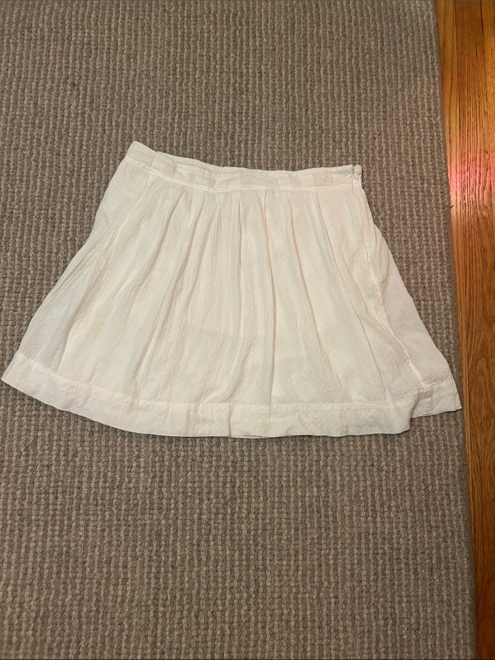 LOFT White Pleated Mini Skirt
